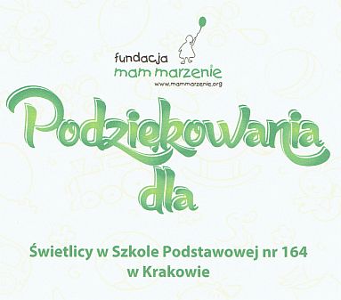 Fundacja Mam Marzenie - podzękowania