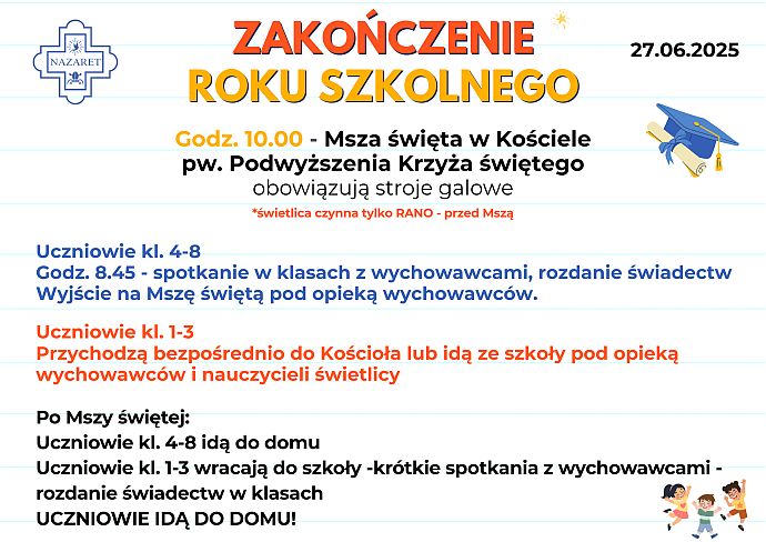 Zakończenie roku szkolnego 2025