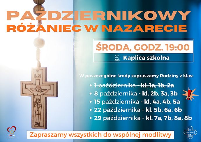 PAŹDZIERNIKOWY RÓŻANIEC kl. 2b, 3a i 3b