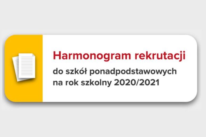 Harmonogram rekrutacji do szkół ponadpodstawowych na rok szkolny 2020/2021