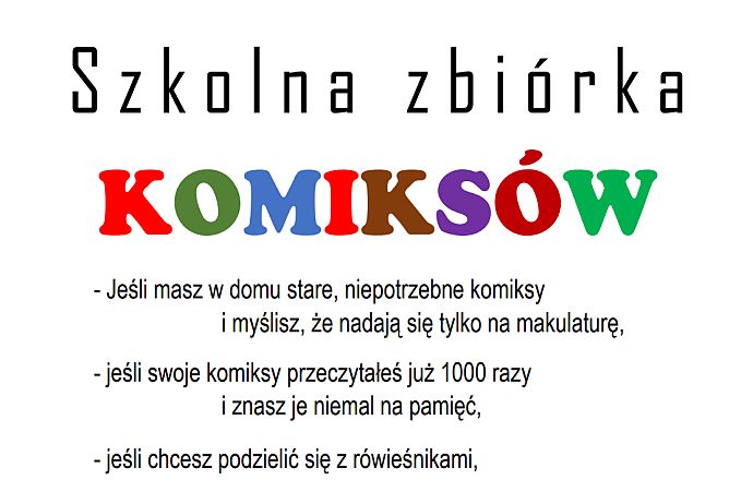 Szkolna zbiórka komiksów 2019